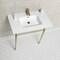 Fauceture KVPB372271BB 37-Inch Console Sink with Brass Legs (Single Faucet Hole), White/Brushed Brass KVPB372271BB - alternate 3
